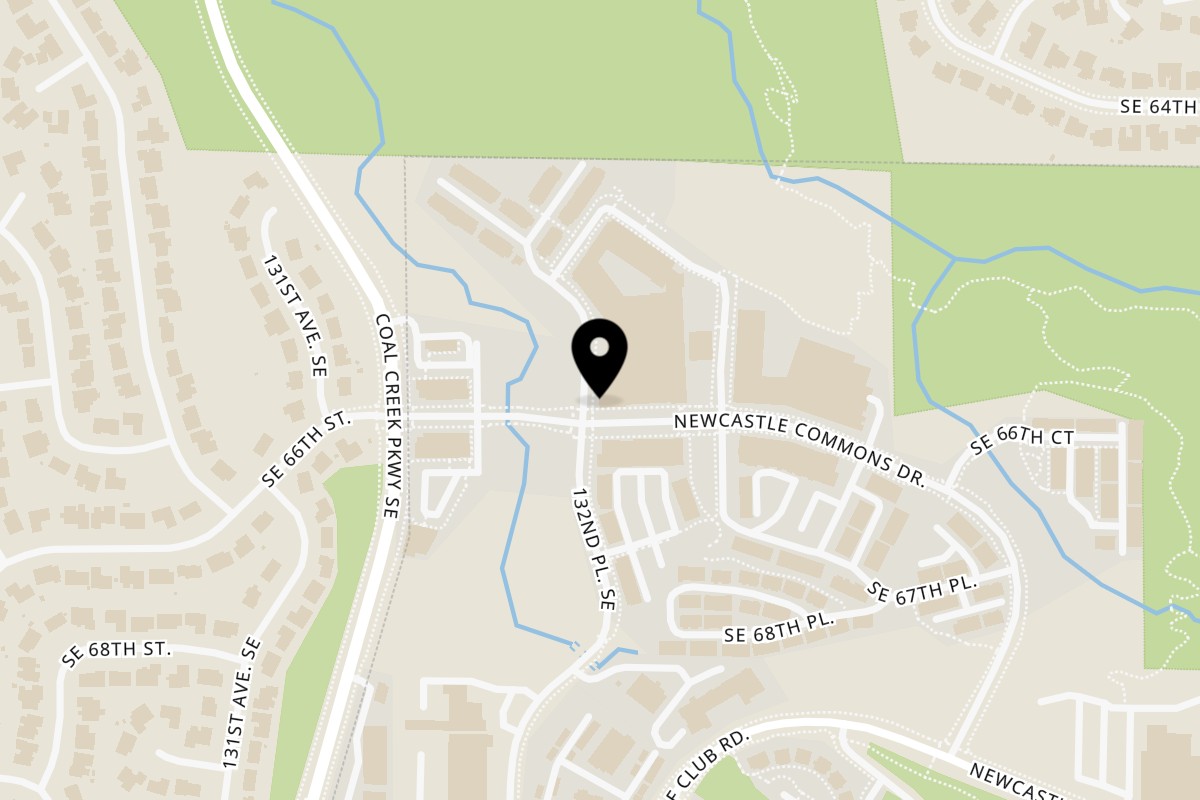 Map showing the location of Loco Chon Bar & Grill Mexican Restaurant on 13256 Newcastle Commons Dr in Newcastle